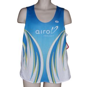 new!! SUGOI Top/Running Singlet, XL Mesh Tank, Blue/White, Sleeveless